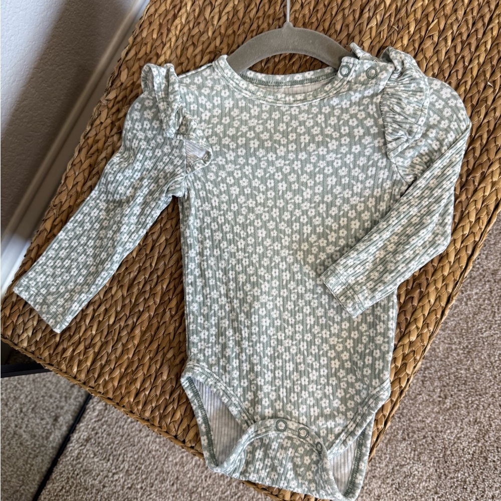 Posh Peanut Sage Floral Bodysuit